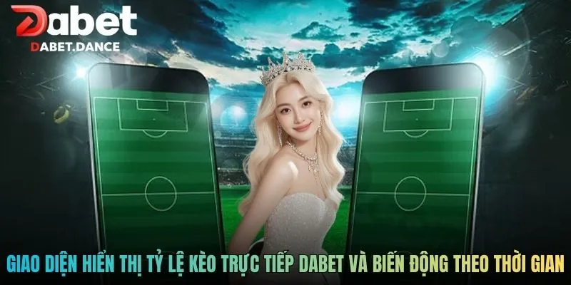 Giao diện hiển thị tỷ lệ kèo trực tiếp Dabet và biến động theo thời gian